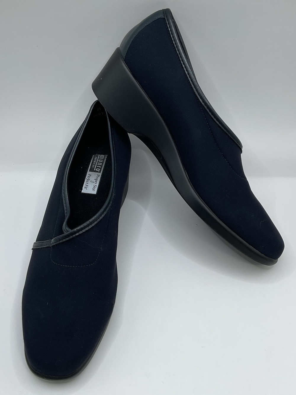 Munro Navy Wedge Slip-On Comfort Shoes